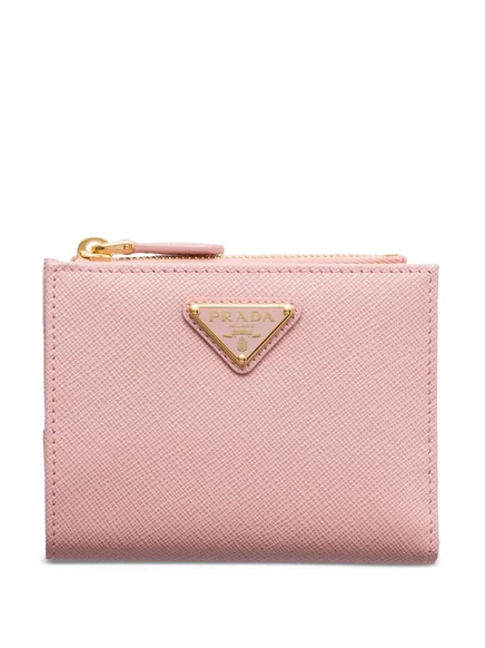 Женский кожаный кошелек Prada Saffiano маленький, розовый