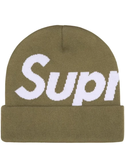 Мужская шапка-бини Supreme Big Logo, светло-оливковая