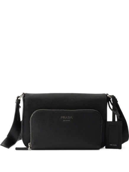Мужская сумка на плечо Prada из кожи Saffiano, черная