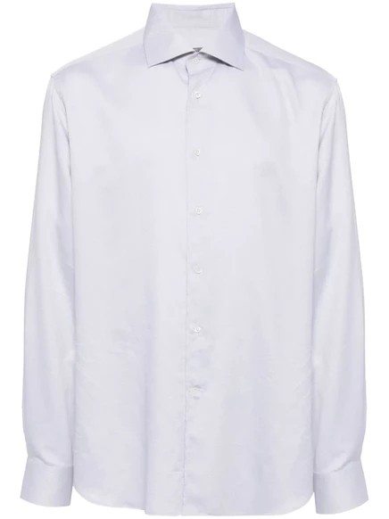 Мужская рубашка Corneliani из хлопка, светло-серая