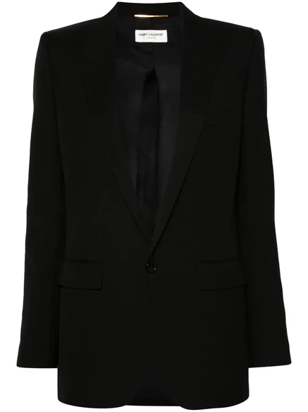 Женский шерстяной пиджак Saint Laurent, черный