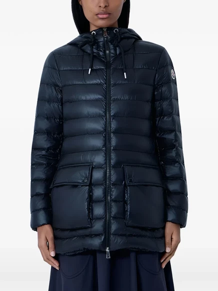 Женская пуховая куртка Moncler Jasmin с капюшоном, черная