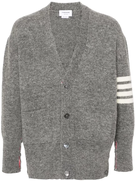 Мужской кардиган Thom Browne 4-Bar, серый меланж