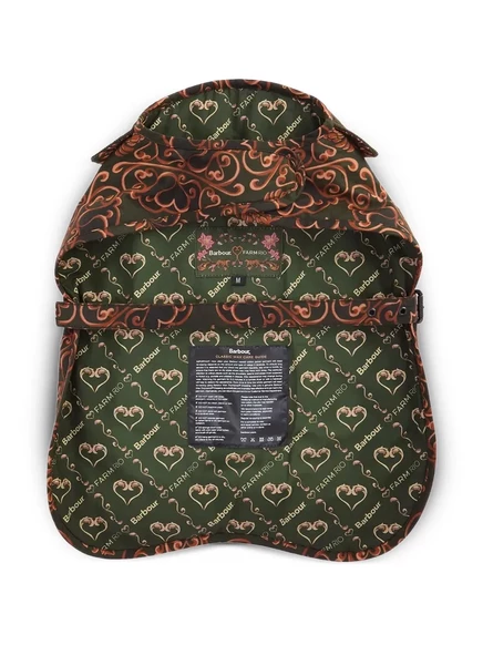 Пальто для собак barbour x farm rio pineapple с вельветовым кантом, зеленое