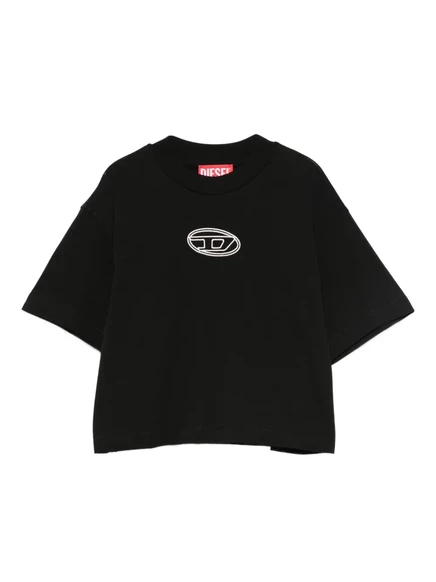 Детская футболка Diesel Kids Tixan с логотипом, черная