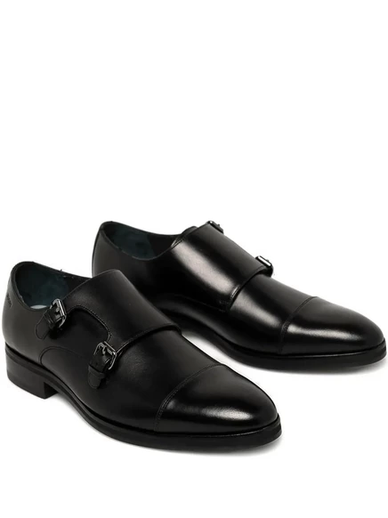 Кожаные туфли с двойной пряжкой 900 black