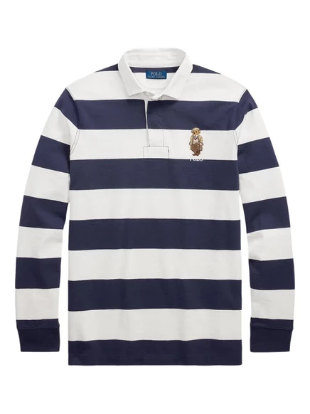 Мужская рубашка поло Polo Ralph Lauren в полоску, синяя/белая