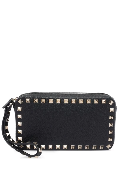 Женский клатч Valentino Rockstud, телячья кожа, черный