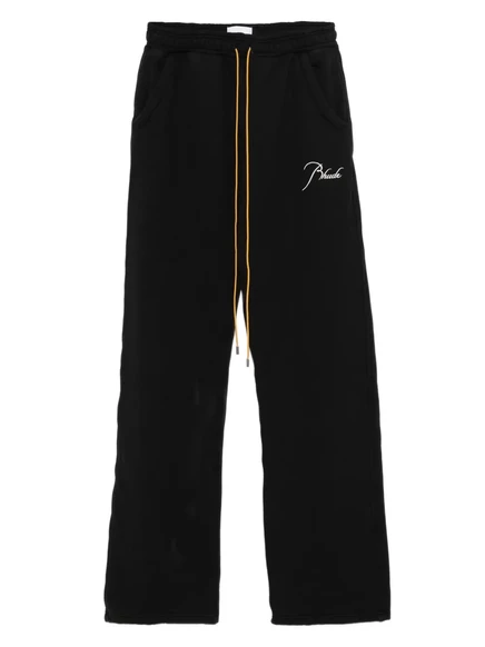 Мужские спортивные штаны RHUDE с вышитым логотипом, черные