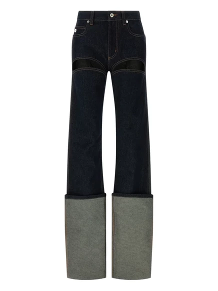 Женские джинсы Jean Paul Gaultier Maxi с отворотами, синие