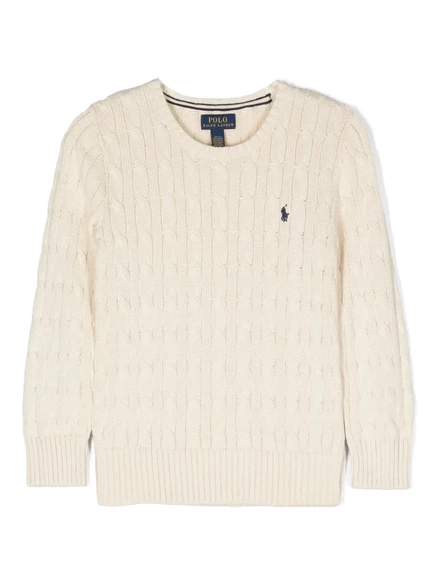 Детский свитер Polo Ralph Lauren Kids с вышивкой Pony, кремовый