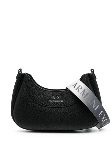 Кожаная сумка через плечо с логотипом Armani Exchange debossed black