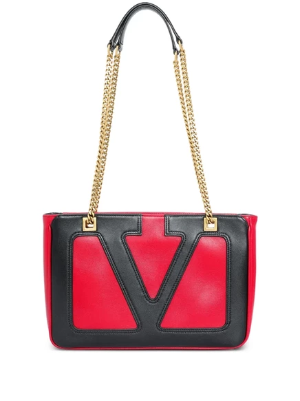 Женская сумка-тоут Valentino Garavani V-logo из кожи, красная