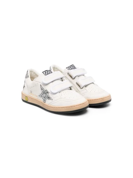 Детские кроссовки Golden Goose Ball Star на липучке, белые