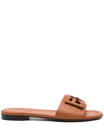 Кожаные горки из багета FENDI brown
