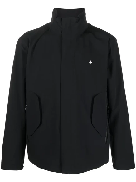 Мужская куртка Stone Island с высоким воротом, черная