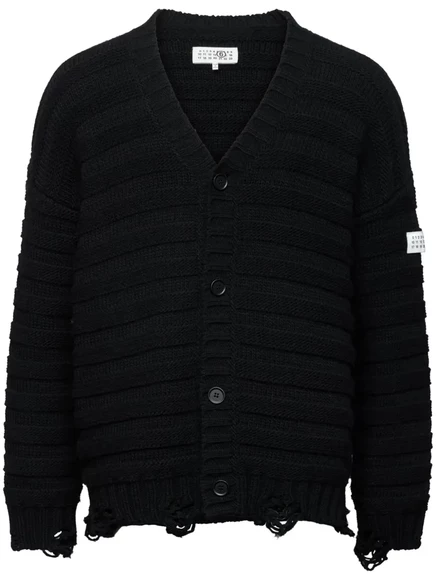 Мужской кардиган MM6 Maison Margiela V-образный, черный