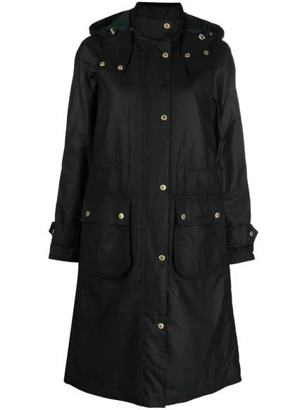 Женский плащ Barbour с глянцевой отделкой, черный