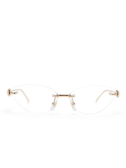Очки Cartier Eyewear Clash de Cartier без оправы, золотистые