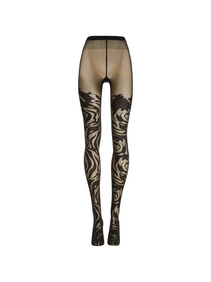 Колготки Wolford Rose Shadow с узором роз, черные
