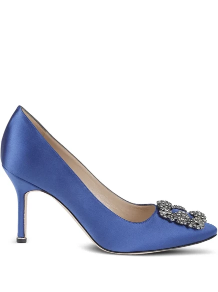 Туфли-лодочки Manolo Blahnik 90 мм, украшенные кристаллами blue
