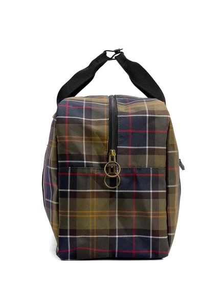 Мужская дорожная сумка Barbour в клетку, зеленая
