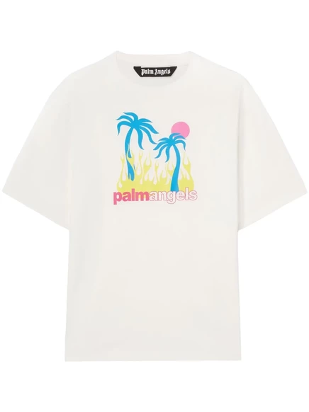 Мужская футболка Palm Angels Burning Oasis, белая