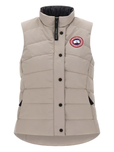 Женский стеганый жилет Canada Goose с логотипом, бежевый