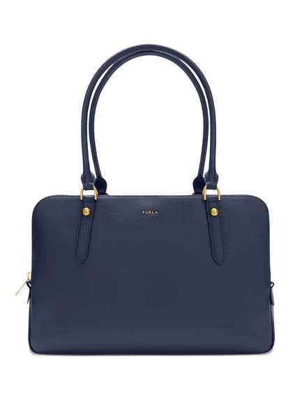 Большая кожаная сумка-тотализатор Furla Boston на молнии