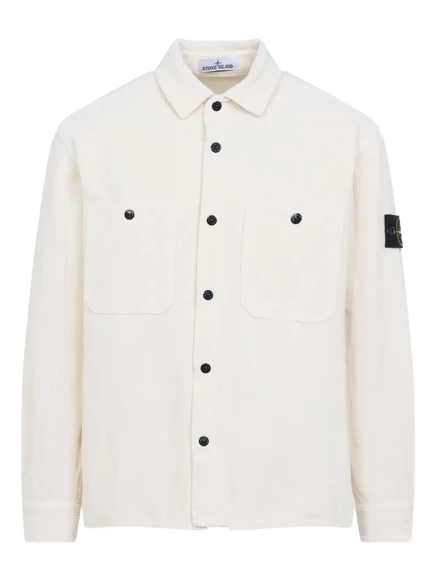 Мужская вельветовая рубашка Stone Island, белая