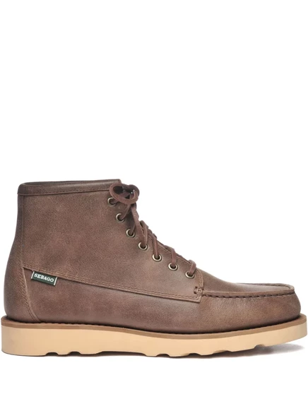 Мужские ботинки Sebago из кожи со шнуровкой, коричневые