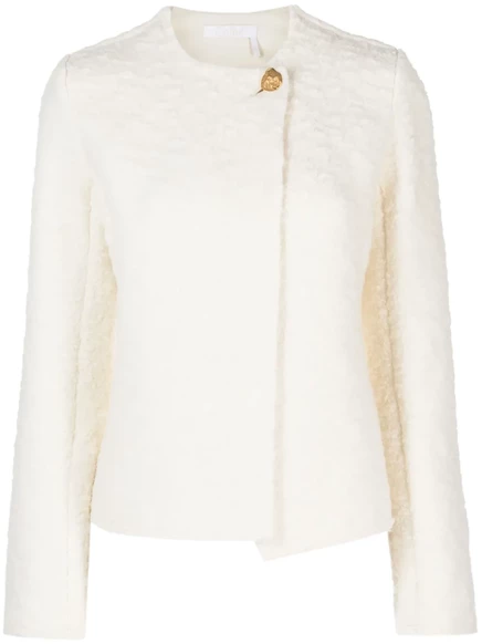 Жакет из фактурной полушерстяной ткани Chloé neutrals