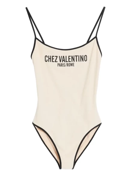 Женский слитный купальник Valentino Garavani Piqué, бежевый