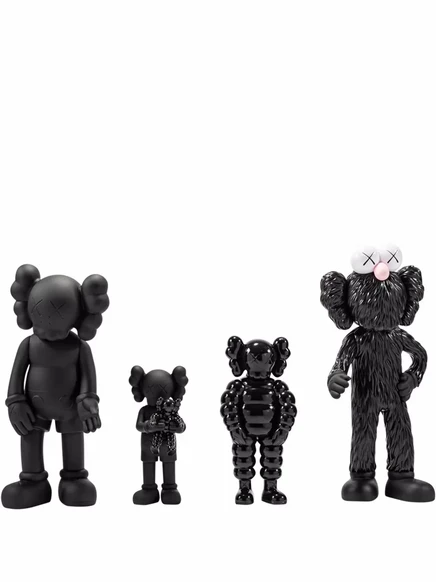 Набор коллекционных фигурок KAWS Companion Family из ПВХ, 4 шт., черные