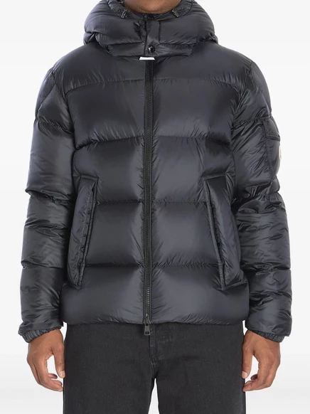 Мужская пуховая куртка Moncler со съемным капюшоном, черная