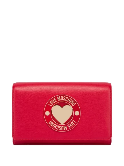 Женская сумка-кроссбоди Love Moschino с плакеткой-сердцем, розовая