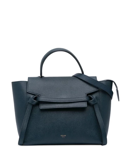Мини-сумка-ранец из зернистой телячьей кожи Celine, бывшая в употреблении в 2017 году blue