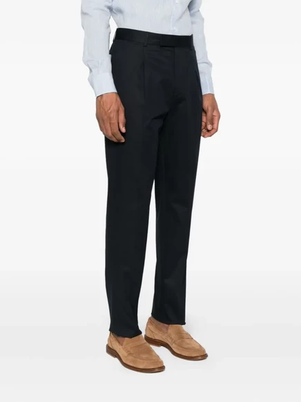 Мужские классические брюки Zegna со складками, черные