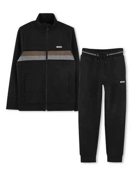 Спортивный костюм с логотипом BOSS Kidswear и принтом на нем black