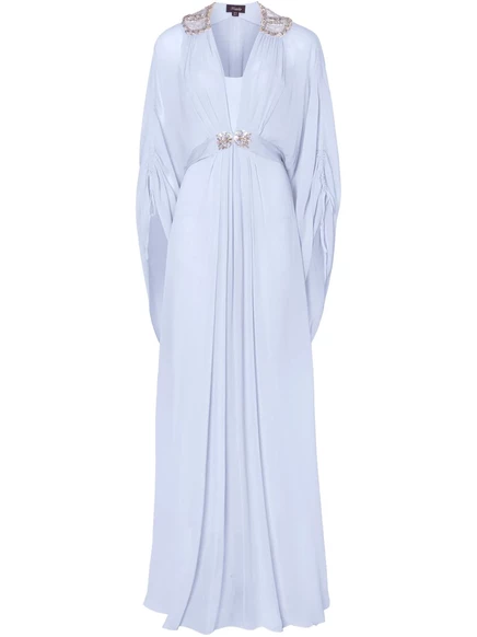 Женское платье Temperley London макси расшитое, пудровое