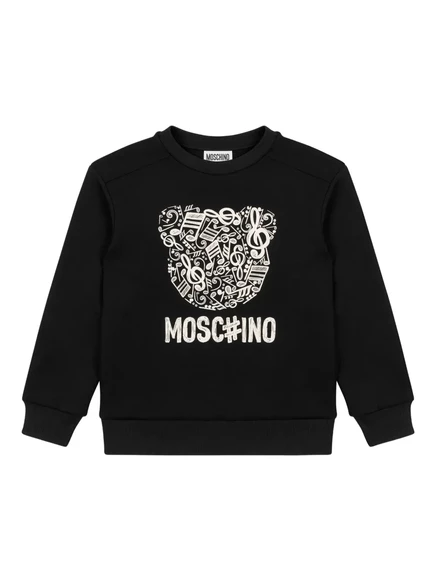 Свитшот для мальчиков Moschino Kids с принтом, черный