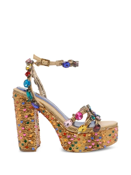 Женские босоножки Kurt Geiger с пайетками, золотистые