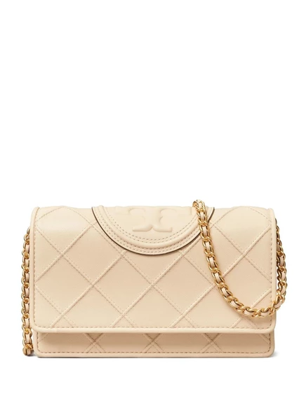 Женский кошелек Tory Burch Fleming на цепочке, кремовый