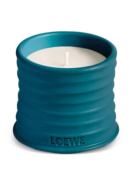 Свеча Loewe Candela рифленая 70 г, бирюзовая
