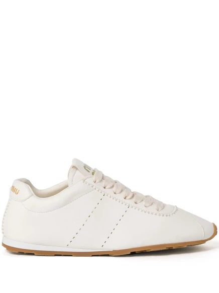 Кроссовки из кожи наппа Miu Miu Plume white