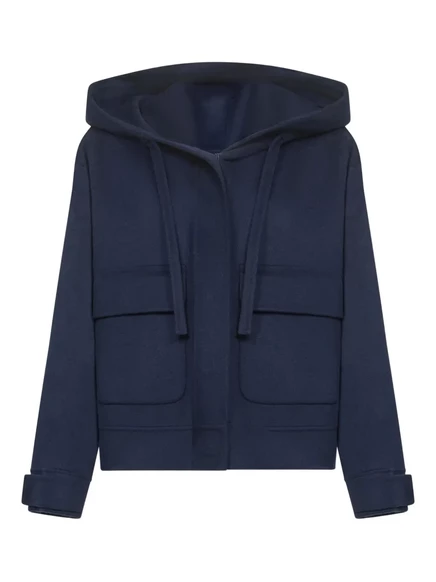 Пальто выходного дня Max Mara Gary с капюшоном и накладными карманами blue
