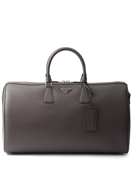 Сумка-портфель из сафьяновой кожи Prada grey