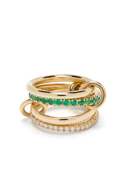 Кольцо Spinelli Kilcollin 18K изумруды/бриллианты, золотое
