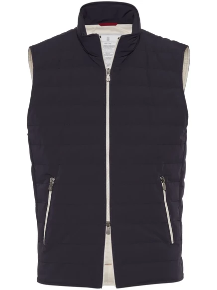 Мужской жилет Brunello Cucinelli стёганый, синий