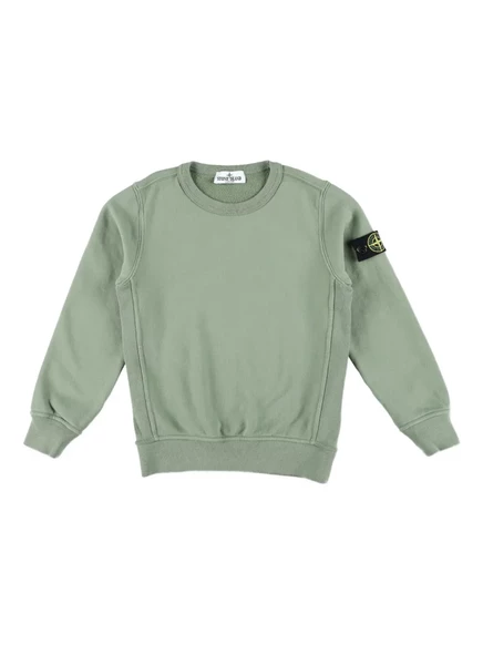 Толстовка с круглым вырезом и нашивкой с логотипом Stone Island Junior green